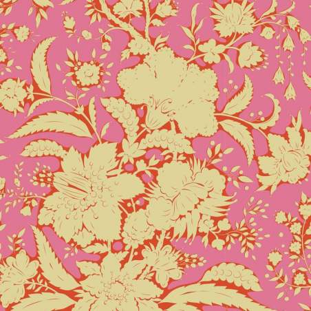Tilda Bloomsville Abloom Pink - Tessuto Rosa e Giallo Fiorato