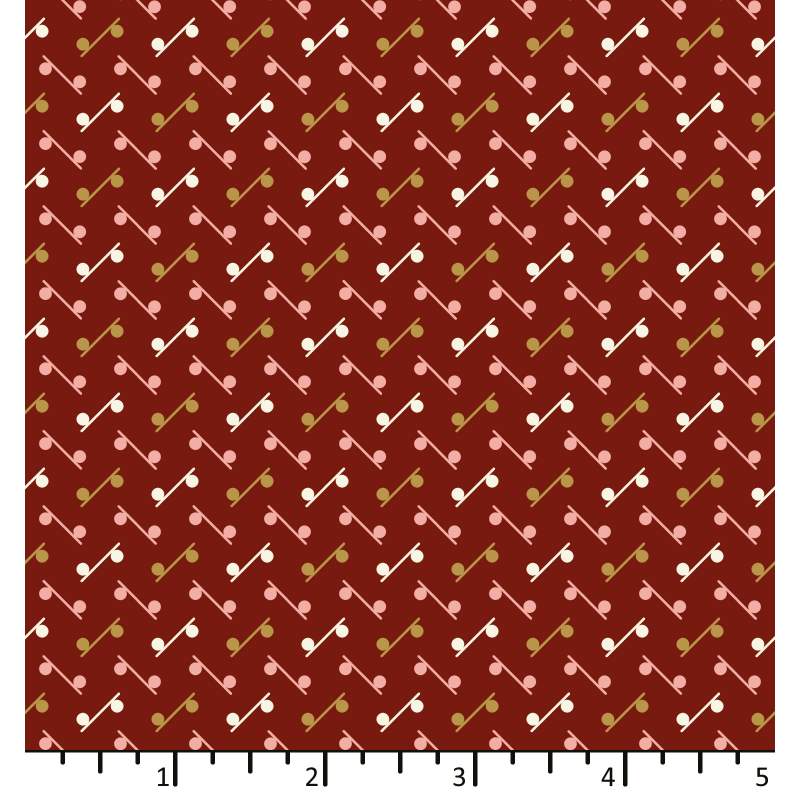 Tessuto Rosso Mirtillo con pallini e linee - EQP Forever, Marble Run Cranberry Red Ellie's Quiltplace Textiles - 1