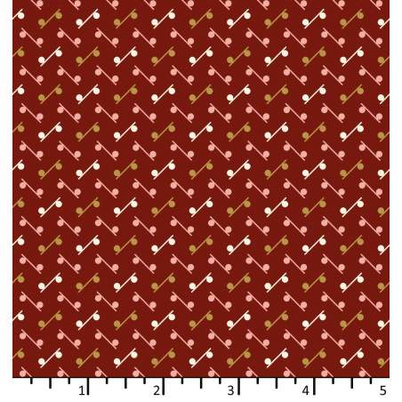Tessuto Rosso Mirtillo con pallini e linee - EQP Forever, Marble Run Cranberry Red Ellie's Quiltplace Textiles - 1
