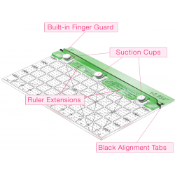 Half Square Triangle Seam Allowance Addition with Built in Finger Guard - Aggiunta di margini di cucitura per triangoli da quad 