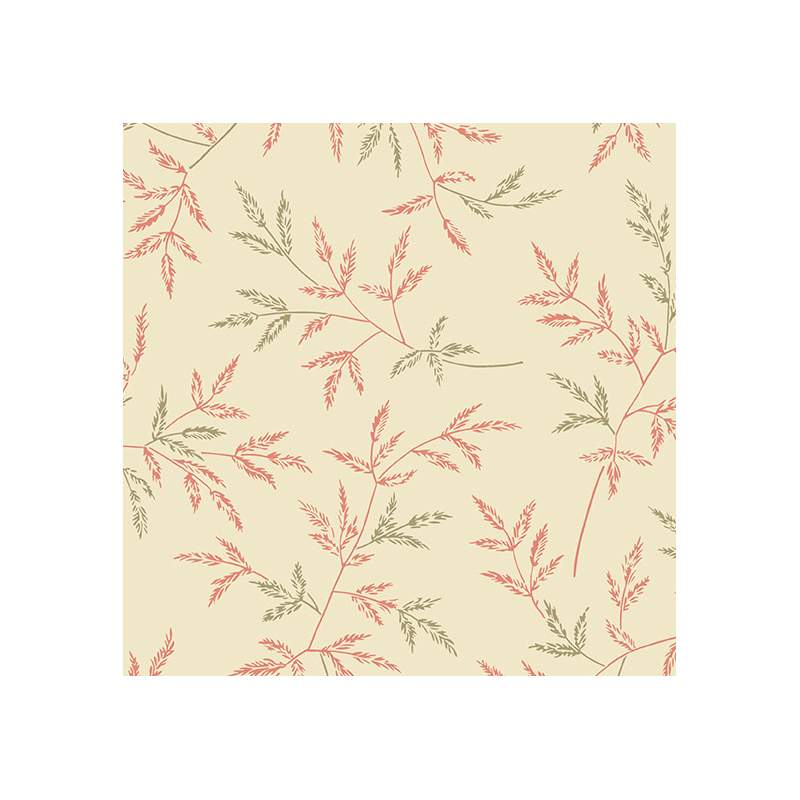 Cocoa Pink Juniper Magnolia, Tessuto Crema Rosato con piante di ginepro - Edyta Sitar Andover Fabrics - 2