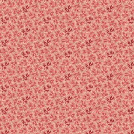 Cocoa Pink Greenery Dahlia, Tessuto Rosso con fiori di cardo - Edyta Sitar