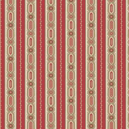Cocoa Pink Moss Clemantis, Tessuto Rosso con disegni astratti - Edyta Sitar