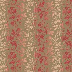Cocoa Pink Herb Variegated, Tessuto con fogliame variegato rosa - Edyta Sitar