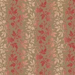 Cocoa Pink Herb Variegated, Tessuto con fogliame variegato rosa - Edyta Sitar