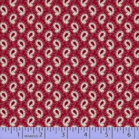 Tessuto Rosso con Fiori Cachemire - Gallery in Red Marcus Fabrics