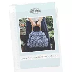 Borsa a Fiori a Uncinetto con Manici in Bambù - Cartamodello Stampato