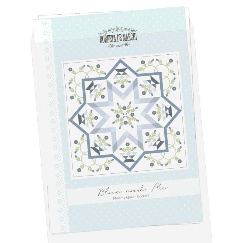 Blue and Me - Mystery Quilt 2023 - Cartamodello Blocco 07 Roberta De Marchi - 1 Blue and Me - Mystery Quilt 2023 - Cartamodello Blocco 07 Roberta De Marchi - 1