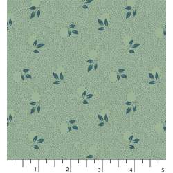 Tessuto Azzurro Ghiaccio con Foglie - EQP Back & Forth, Foliage Glacier Blue