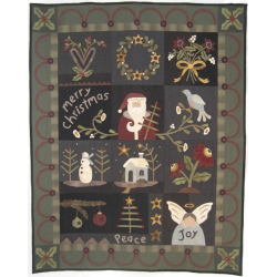 Merry Christmas - Cartamodello Quilt di Natale da 12 Blocchi, 58 x 72 pollici, by Heart to Hand