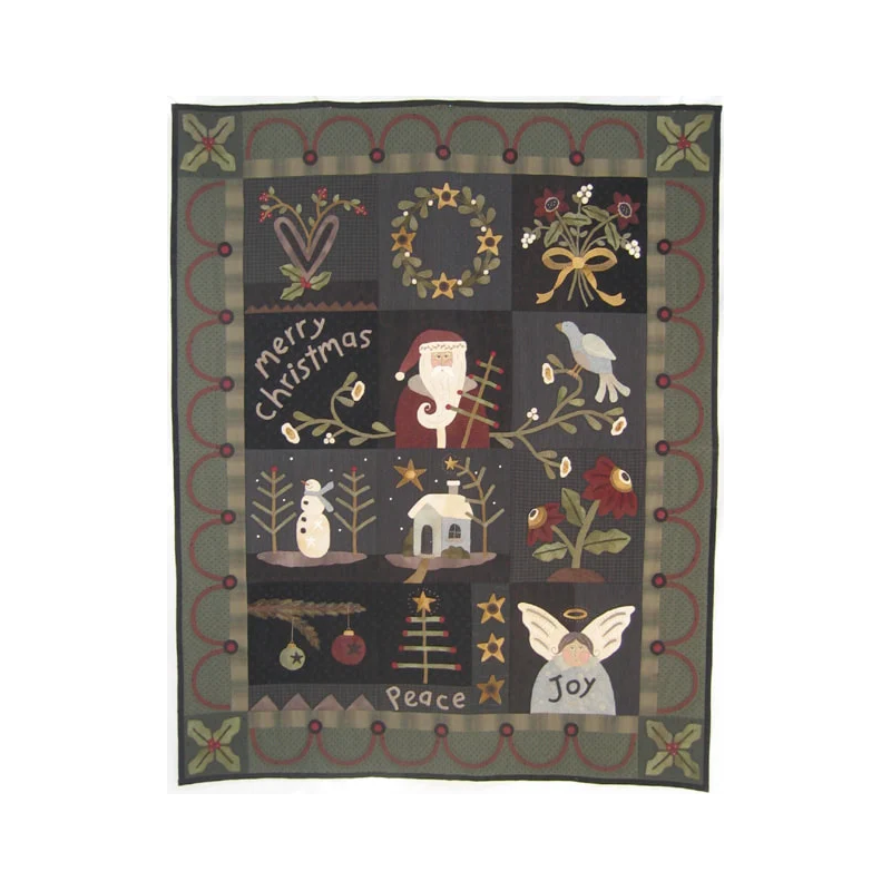Merry Christmas - Cartamodello Quilt di Natale da 12 Blocchi, 58 x 72 pollici, by Heart to Hand Heart to Hand - 1