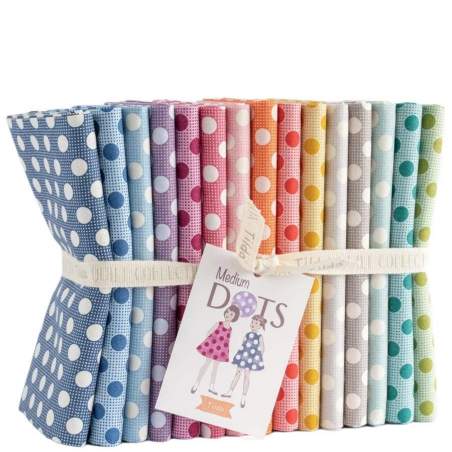 Tilda Fat Quarter Bundle Dots, 15 Fat Quarter 50 x 55 cm - Medium Dots