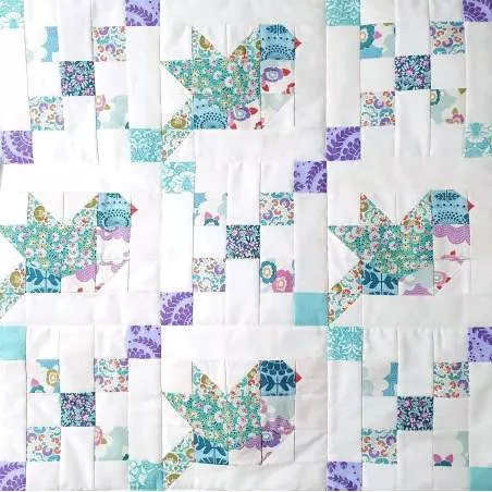 Uccellini in Volo di Paula Carrera Gonzalez, kit e istruzioni del 3 Quilting Days di Milano