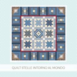 Cartamodello PDF Quilt - Stelle Intorno al Mondo - 78 x 78 pollici Roberta De Marchi - 1