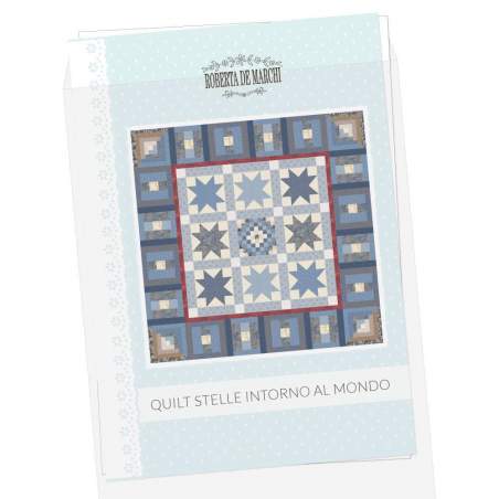 Cartamodello Quilt - Stelle Intorno al Mondo - 78 x 78 pollici Roberta De Marchi - 1