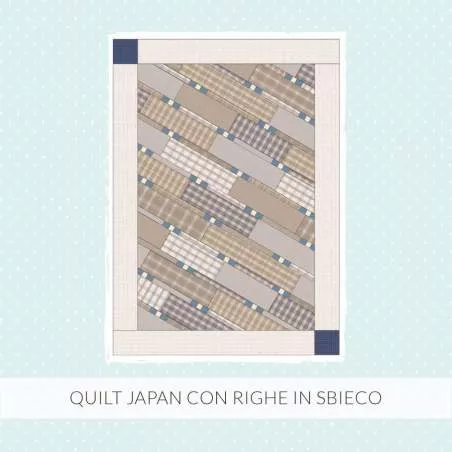 Cartamodello PDF Quilt Japan Righe in Sbieco - 52 x 74 pollici
