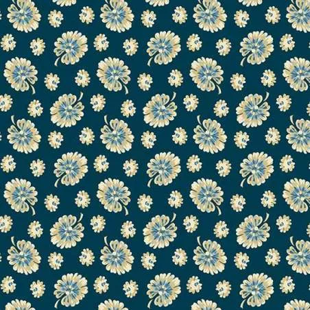 Cocoa Blue Monstera Azure, tessuto blu con foglie chiare - Edyta Sitar Andover Fabrics - 1