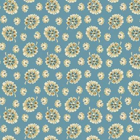 Cocoa Blue Monstera Navy, tessuto azzurro con foglie chiare - Edyta Sitar