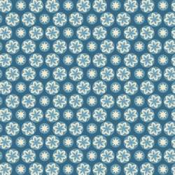 Cocoa Blue Starfruit Indigo, tessuto indaco con stelle chiare - Edyta Sitar Andover - 1