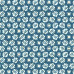 Cocoa Blue Starfruit Indigo, tessuto indaco con stelle chiare - Edyta Sitar Andover - 1