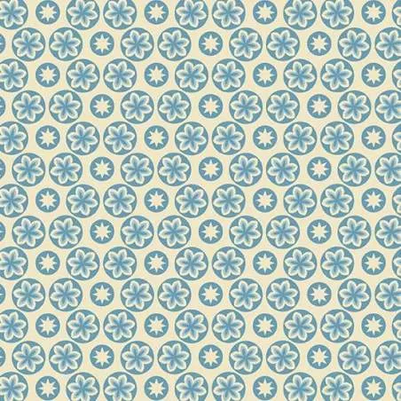 Cocoa Blue Starfruit Sky, tessuto chiaro con stelle azzurre - Edyta Sitar