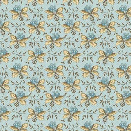 Cocoa Blue Thristle Powder Blue, tessuto azzurro polvere con fiori di cardo chiari - Edyta Sitar