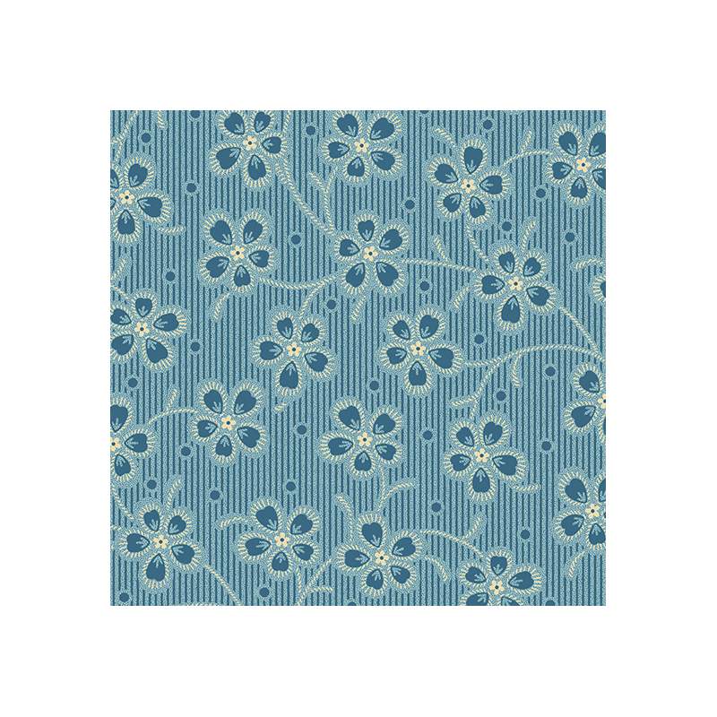 Cocoa Blue Columbine Bluebonnet, tessuto azzurro con fiori chiari - Edyta Sitar Andover Fabrics - 1