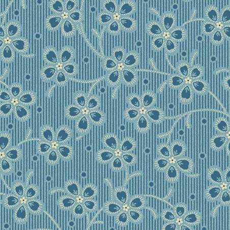 Cocoa Blue Columbine Bluebonnet, tessuto azzurro con fiori chiari - Edyta Sitar Andover Fabrics - 1