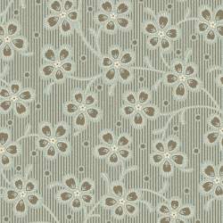 Cocoa Blue Columbine Sand, tessuto beige con fiori tortora - Edyta Sitar Andover - 1