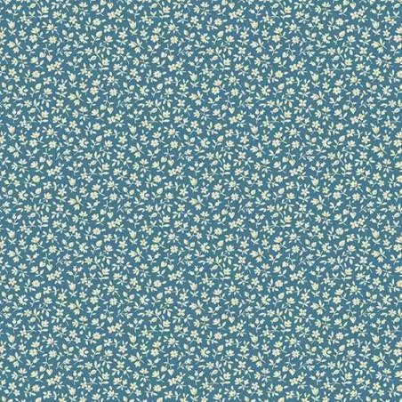 Cocoa Blue Snowberry Bluebell, tessuto azzurro con piccoli fiori - Edyta Sitar Andover Fabrics - 1