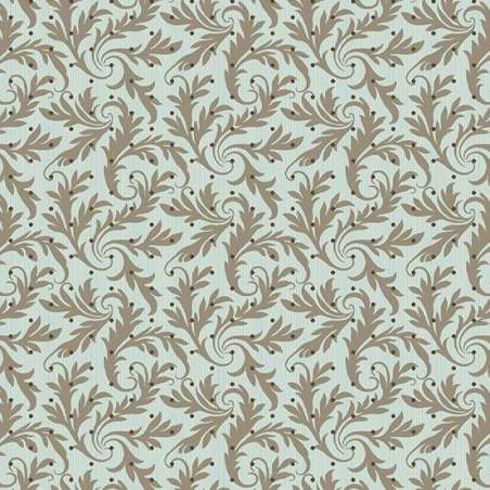 Cocoa Blue Eucalyptus Carribean, tessuto azzurro chiaro con piccole foglie - Edyta Sitar Andover Fabrics - 1