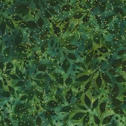 Artisan Batiks: Christmastime Spruce, Tessuto Verde Abete con foglie - Robert Kaufman Robert Kaufman - 1