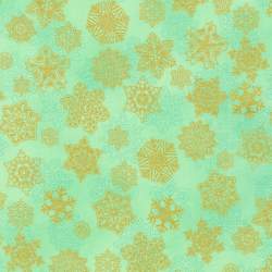 Holiday Flourish-Snow Flower Mint, Tessuto Verde Menta con Fiocchi di Neve - Robert Kaufman Robert Kaufman - 1