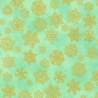 Holiday Flourish-Snow Flower Mint, Tessuto Verde Menta con Fiocchi di Neve - Robert Kaufman