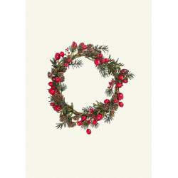 Ghirlanda di Natale con Grandi Bacche Rosse- Stampa su Tessuto Roberta De Marchi - 1