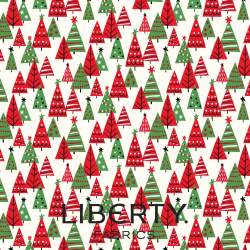 Deck the Halls Yuletide Cheer Happy Forest, Tessuto Verde e Rosso Alberi di Natale - Liberty Fabrics Liberty Fabrics - 1
