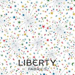 Deck the Halls Yuletide Cheer Helen's Stars, Tessuto Bianco Stelle di Natale - Liberty Fabrics Liberty Fabrics - 1