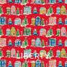 Deck the Halls Yuletide Cheer Holiday Village, Tessuto Rosso Villaggio di Natale - Liberty Fabrics Liberty Fabrics - 1