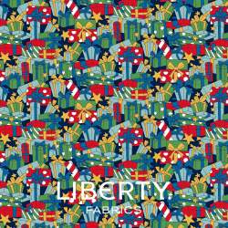 Deck the Halls Yuletide Cheer Present Surprise, Tessuto Blu Regali di Natale - Liberty Fabrics Liberty Fabrics - 1