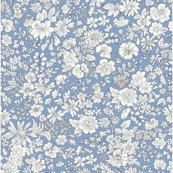 Emily Belle Brights Evening Sky, Tessuto Blu a fiori bianchi - Liberty Fabrics Liberty Fabrics - 1