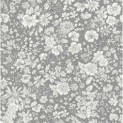Emily Belle Neutrals Lead, Tessuto Grigio Piombo  a fiori bianchi - Liberty Fabrics Liberty Fabrics - 1