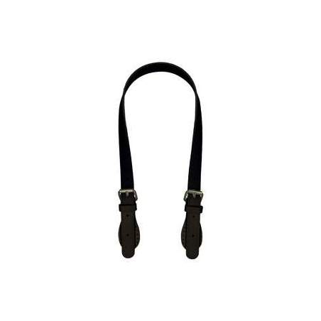 Manico per borse in pelle con fibbie - 62x1,8cm, colore Nero , 2 Manici