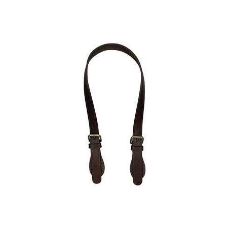 Manico per borse in pelle con fibbie - 62x1,8cm, colore Marrone , 2 Manici
