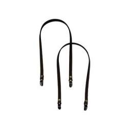 Manico per borse sottile in pelle con clip - 50 x 1cm, colore Nero , 2 Manici