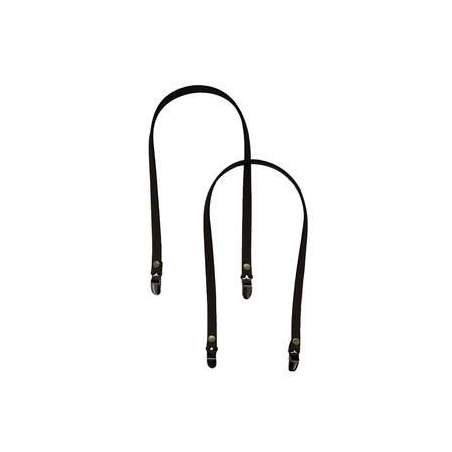 Manico per borse sottile in pelle con clip - 50 x 1cm, colore Nero , 2 Manici