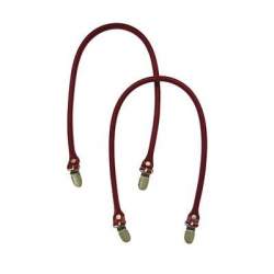 Manico per borse in pelle sintetica con clip - colore Rosso , 2 Manici