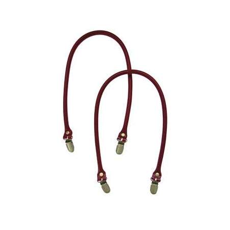Manico per borse in pelle sintetica con clip - colore Rosso , 2 Manici