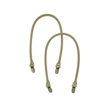 Manico per borse in pelle sintetica con clip - colore Beige , 2 Manici
