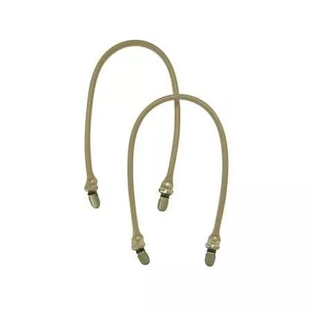 Manico per borse in pelle sintetica con clip - colore Beige , 2 Manici