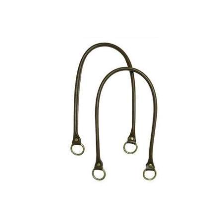 Manico per borse tubolare in pelle sintetica con anello - colore Marrone , lunghezza 60cm, 2 Manici